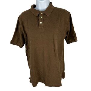 Arizona Jean Co. Womens Brown Polo Shirt Size L 100% Cotton Casual Short Sleeve